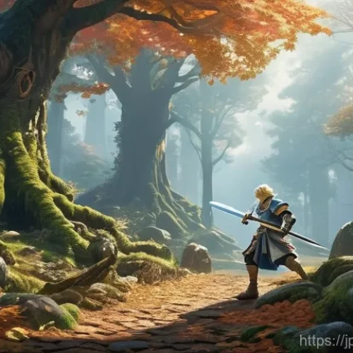 파이널판타지 클래식 작품 순위 - 5D perspective reminiscent of classic JRPG art with modern refinement. Bartz Klauser, dressed as a g...