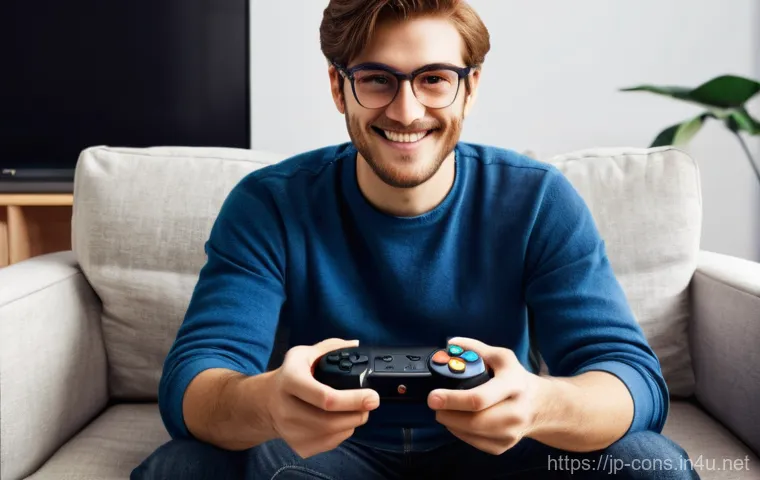 클래식 콘솔과 현대 TV의 호환성 - **Prompt:** A young adult, around 20 years old, with a look of humorous frustration and confusion on...